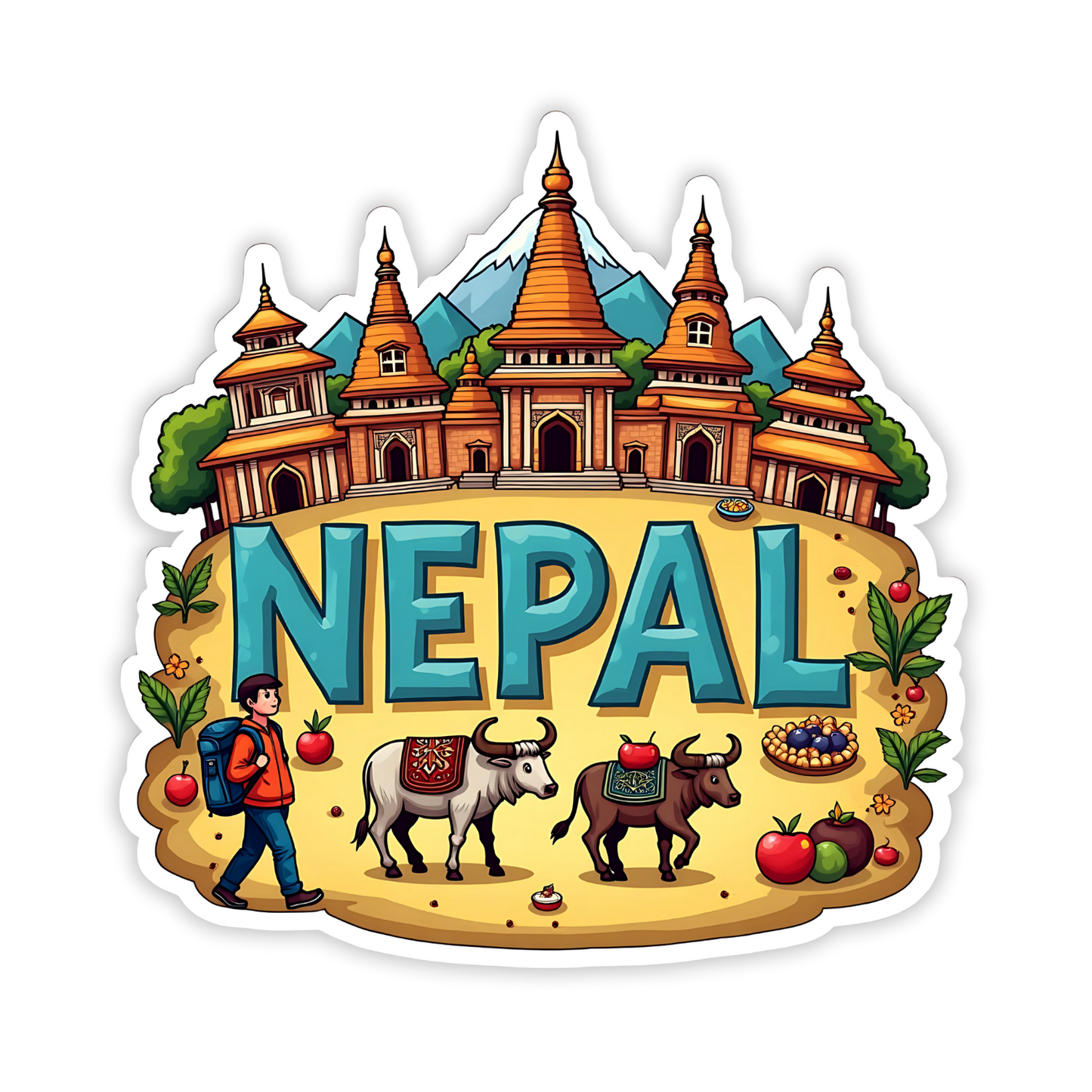 Nepal Country Theme Souvenir Wooden Refrigerator Stylish Fridge Magnet
