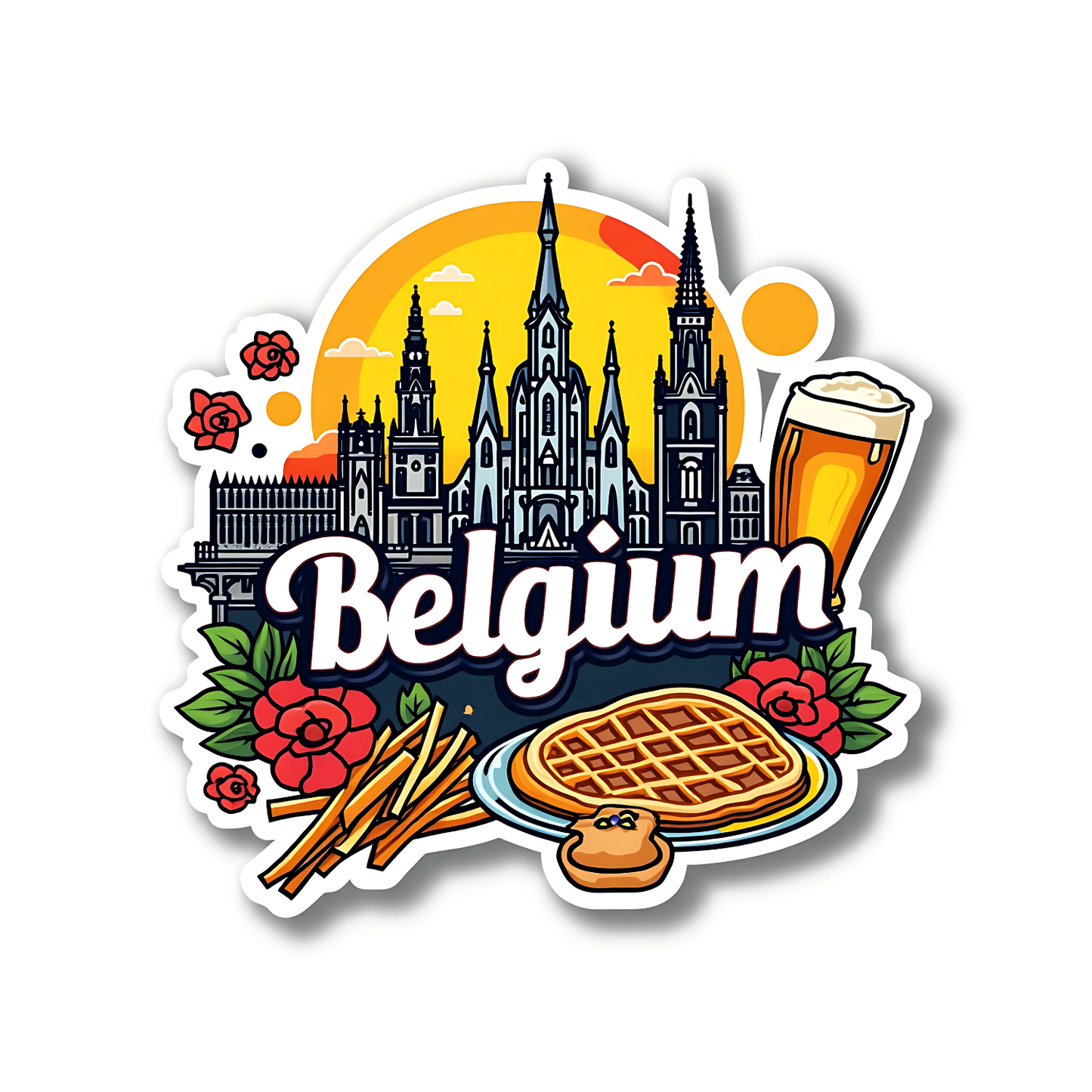 Belgium Country Theme Souvenir Wooden Refrigerator Stylish Fridge Magnet