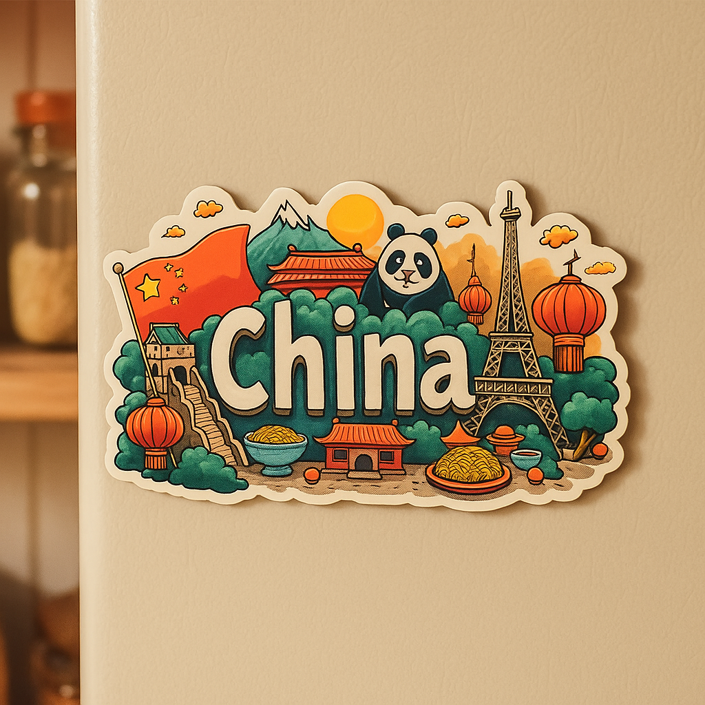 China Country Theme Souvenir Wooden Refrigerator Stylish Fridge Magnet