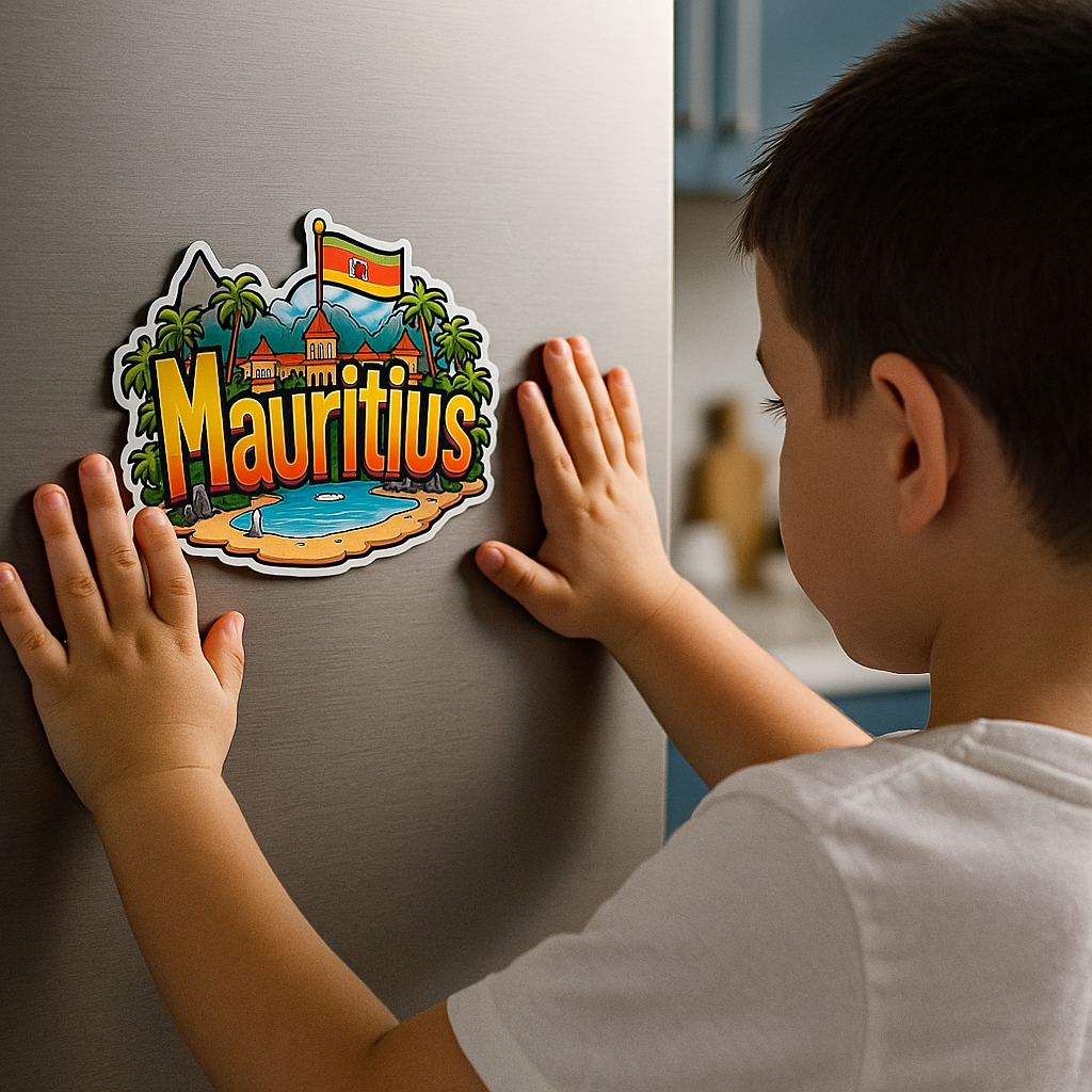 Mauritius Country Theme Souvenir Wooden Refrigerator Stylish Fridge Magnet