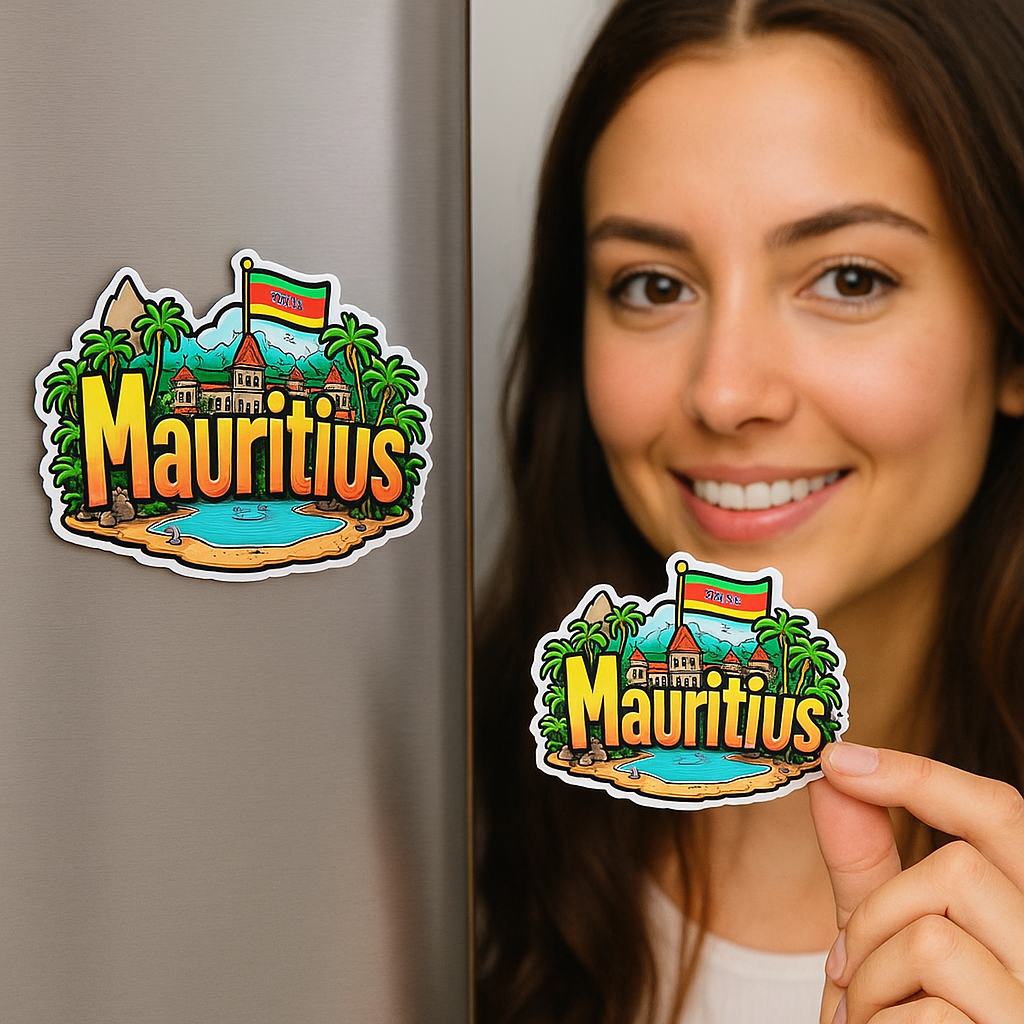 Mauritius Country Theme Souvenir Wooden Refrigerator Stylish Fridge Magnet