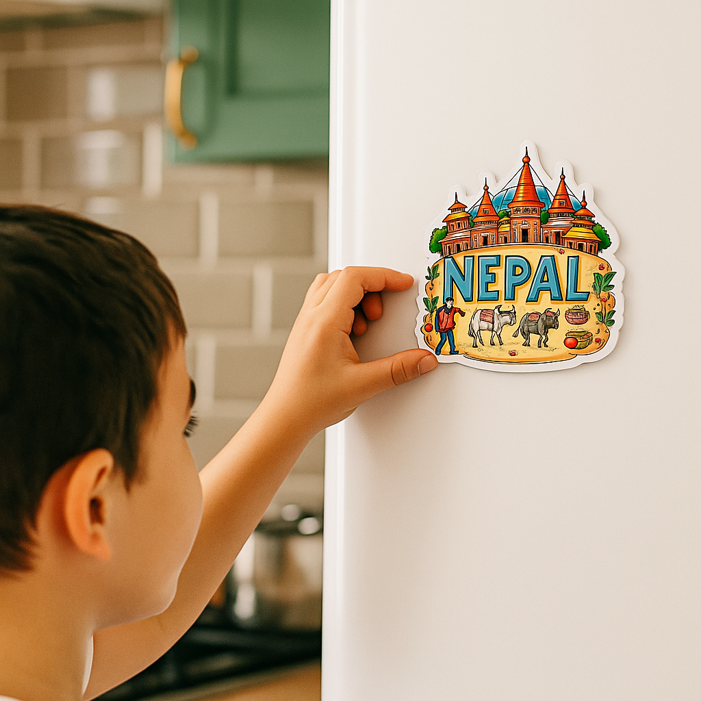 Nepal Country Theme Souvenir Wooden Refrigerator Stylish Fridge Magnet