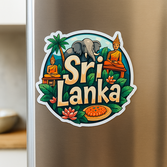 Sri Lanka Country Theme Souvenir Wooden Refrigerator Stylish Fridge Magnet