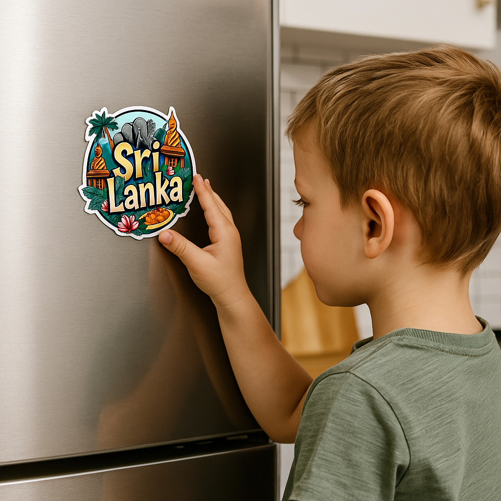 Sri Lanka Country Theme Souvenir Wooden Refrigerator Stylish Fridge Magnet
