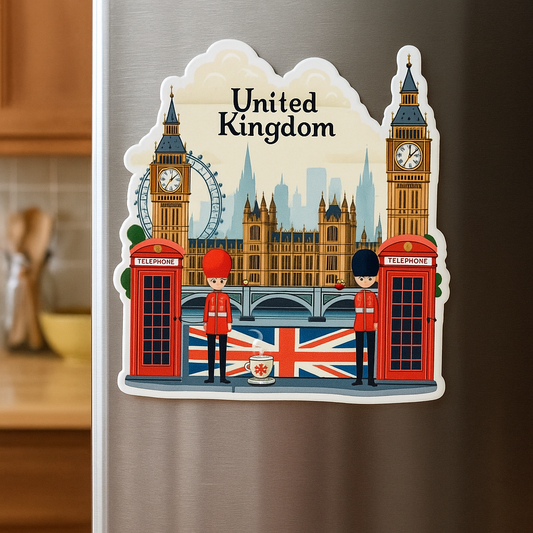 United Kingdom Country Theme Souvenir Wooden Refrigerator Stylish Fridge Magnet