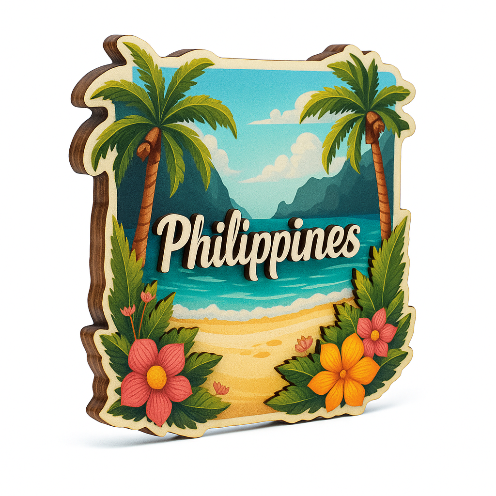 Philippines Country Theme Souvenir Wooden Refrigerator Stylish Fridge Magnet