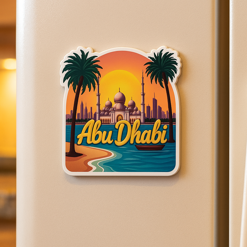 Abu Dhabhi Theme Souvenir Wooden Refrigerator Stylish Fridge Magnet