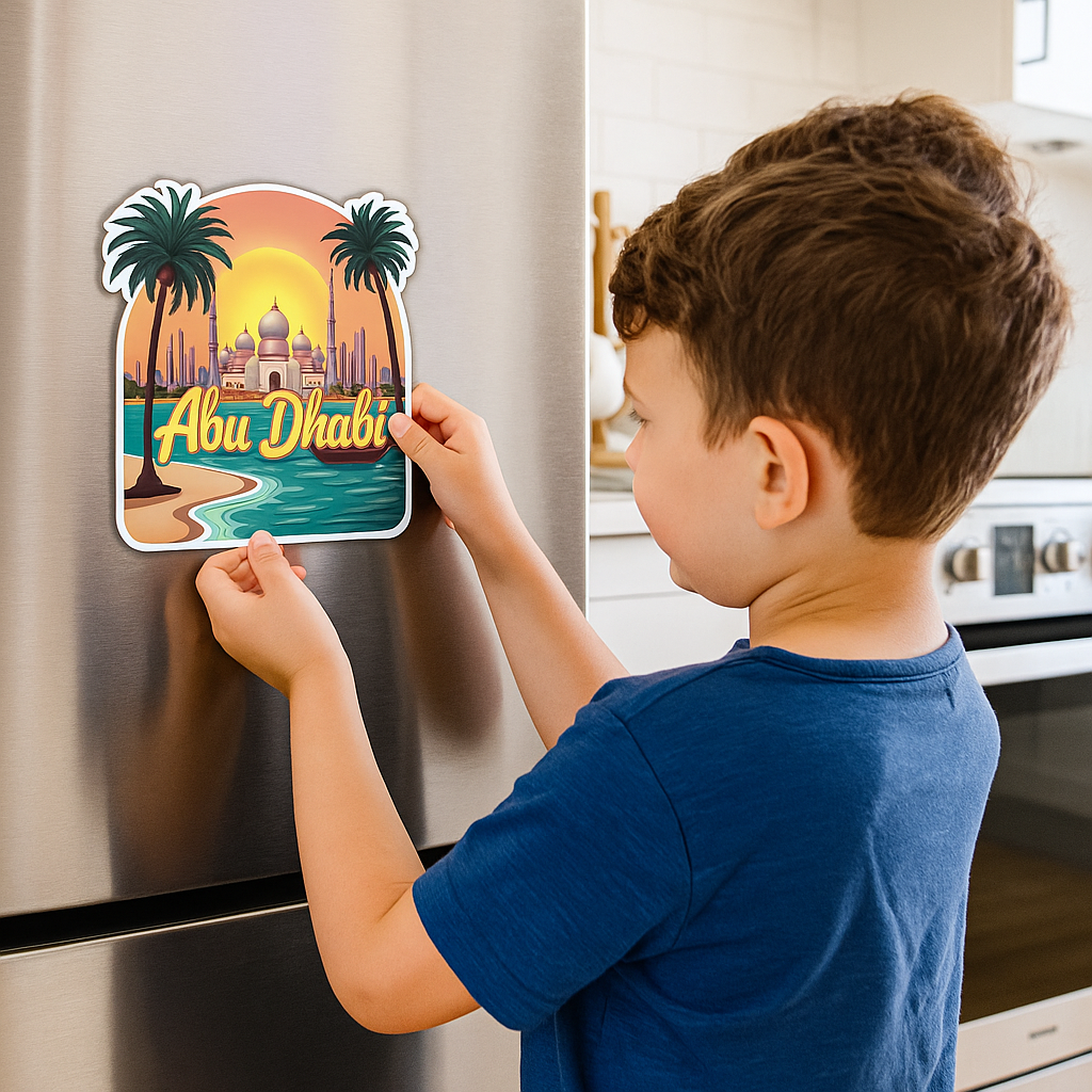 Abu Dhabhi Theme Souvenir Wooden Refrigerator Stylish Fridge Magnet