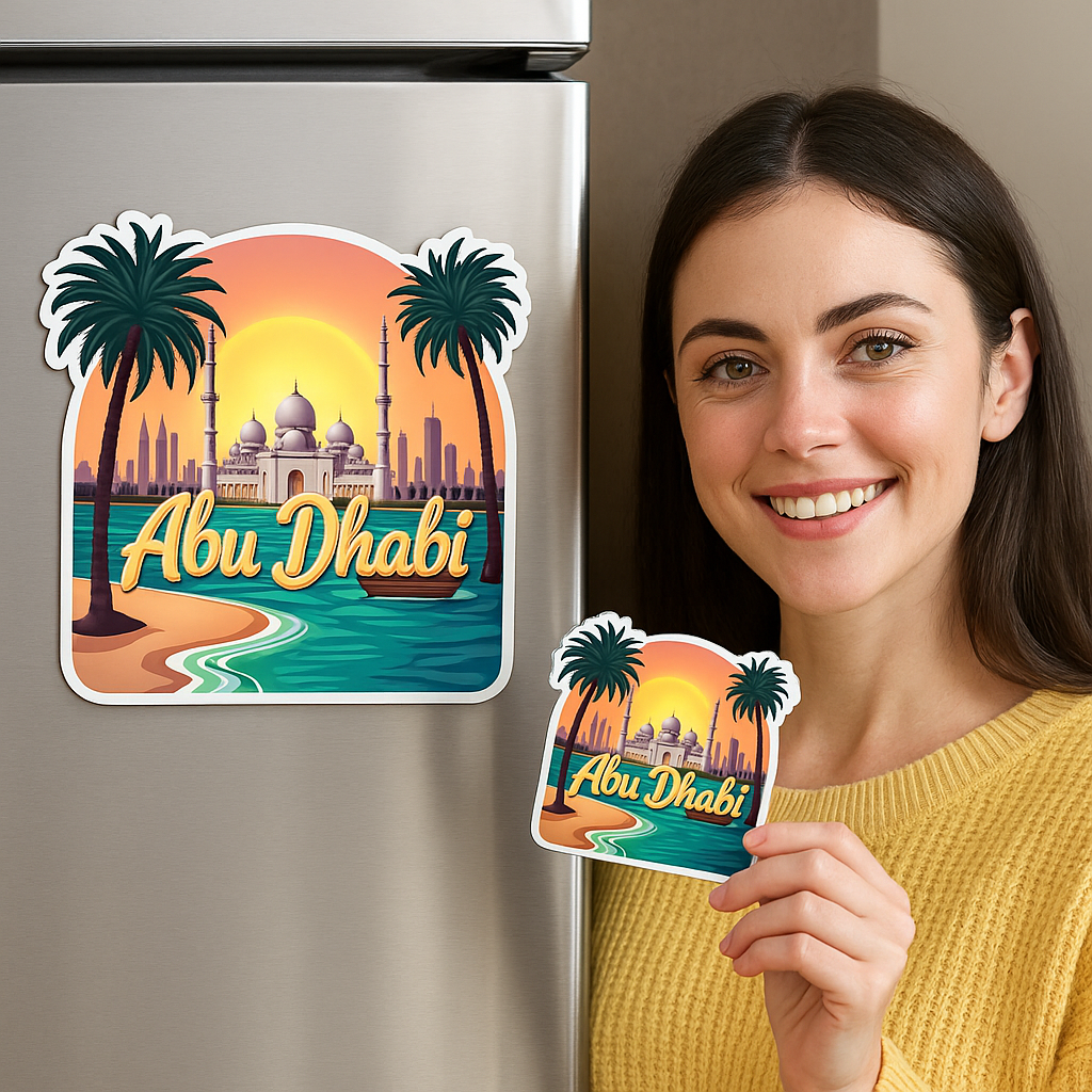 Abu Dhabhi Theme Souvenir Wooden Refrigerator Stylish Fridge Magnet