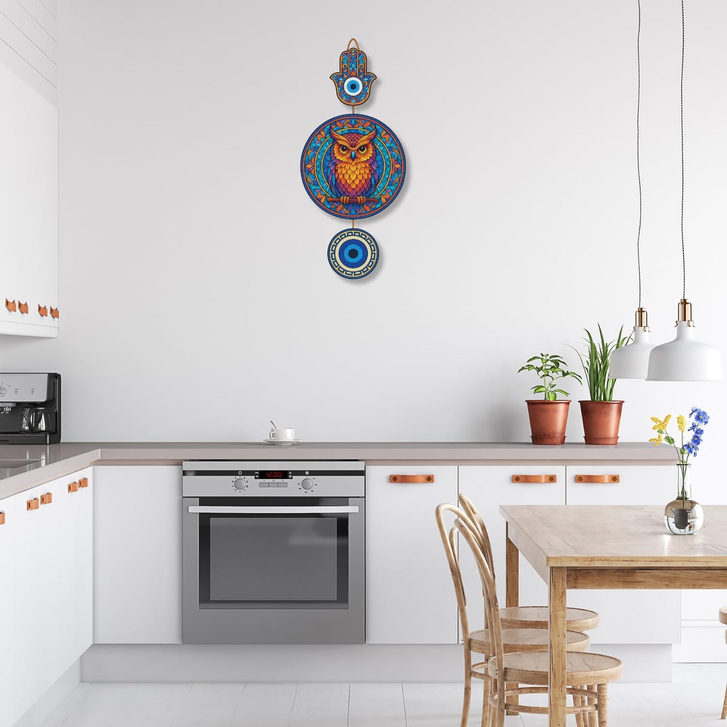 Owl Shape Wooden Wall Hanging for Home Decor, Living Room D10