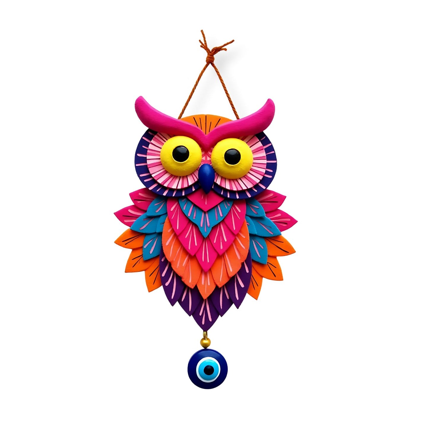Owl Shape Wooden Wall Hanging for Home Decor, Living Room D4