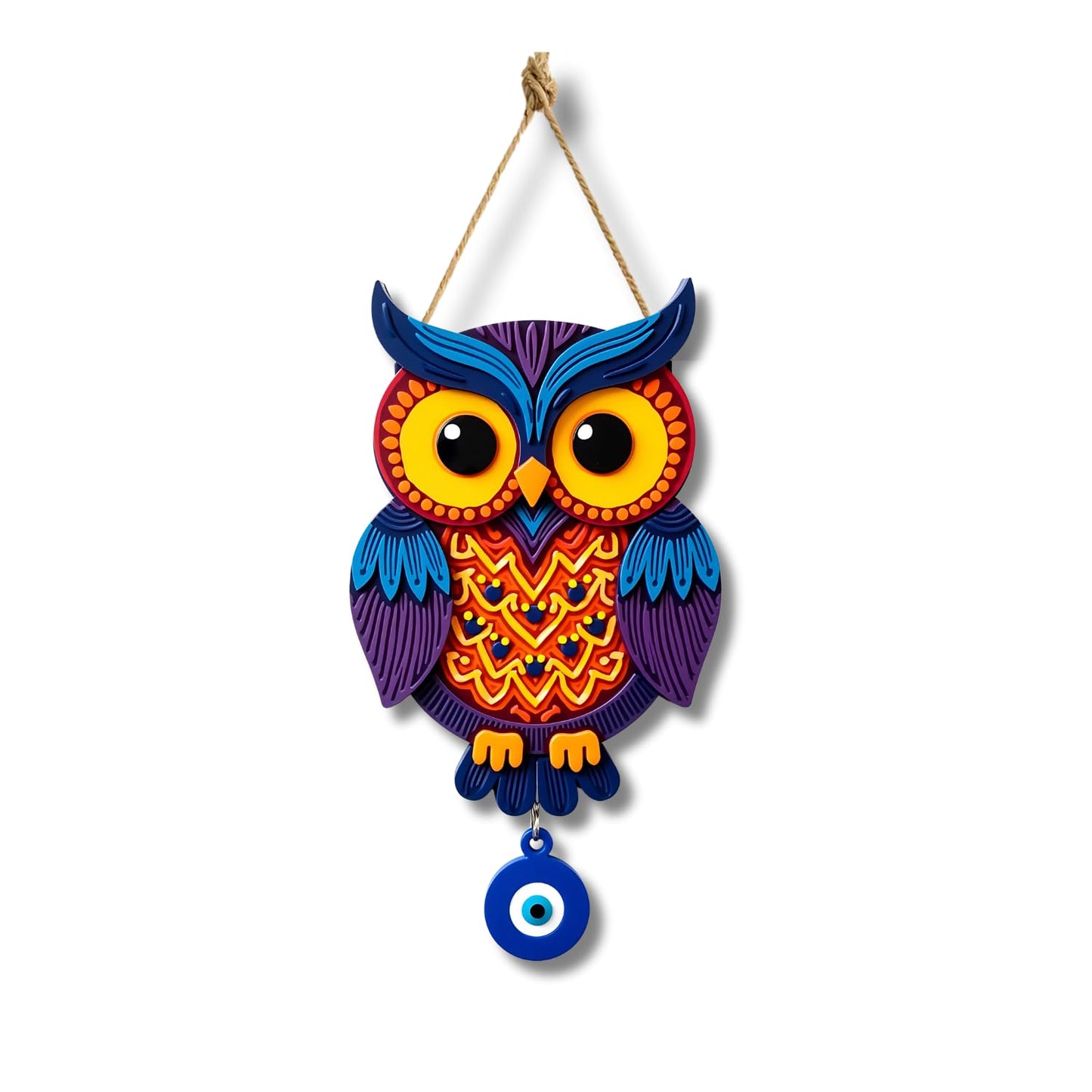 Owl Shape Wooden Wall Hanging for Home Decor, Living Room D5