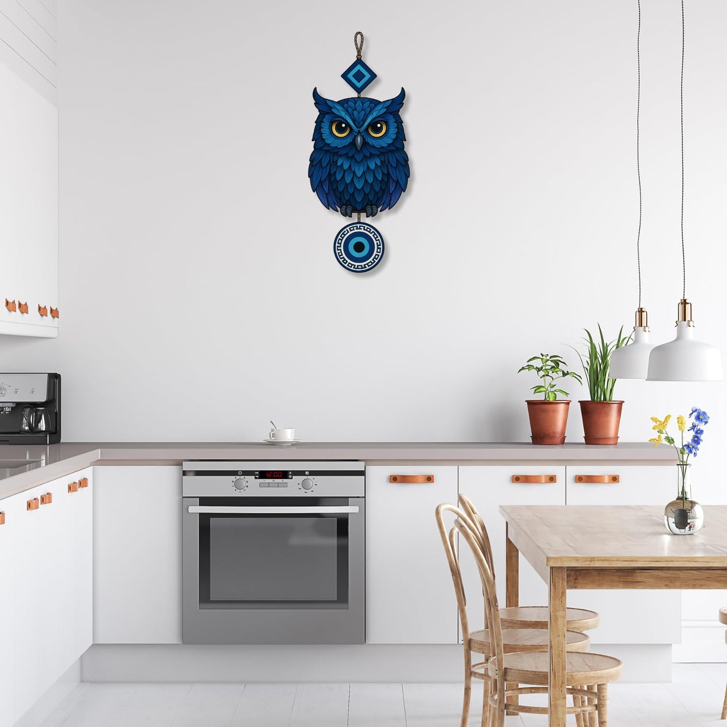 Owl Shape Wooden Wall Hanging for Home Decor, Living Room D9