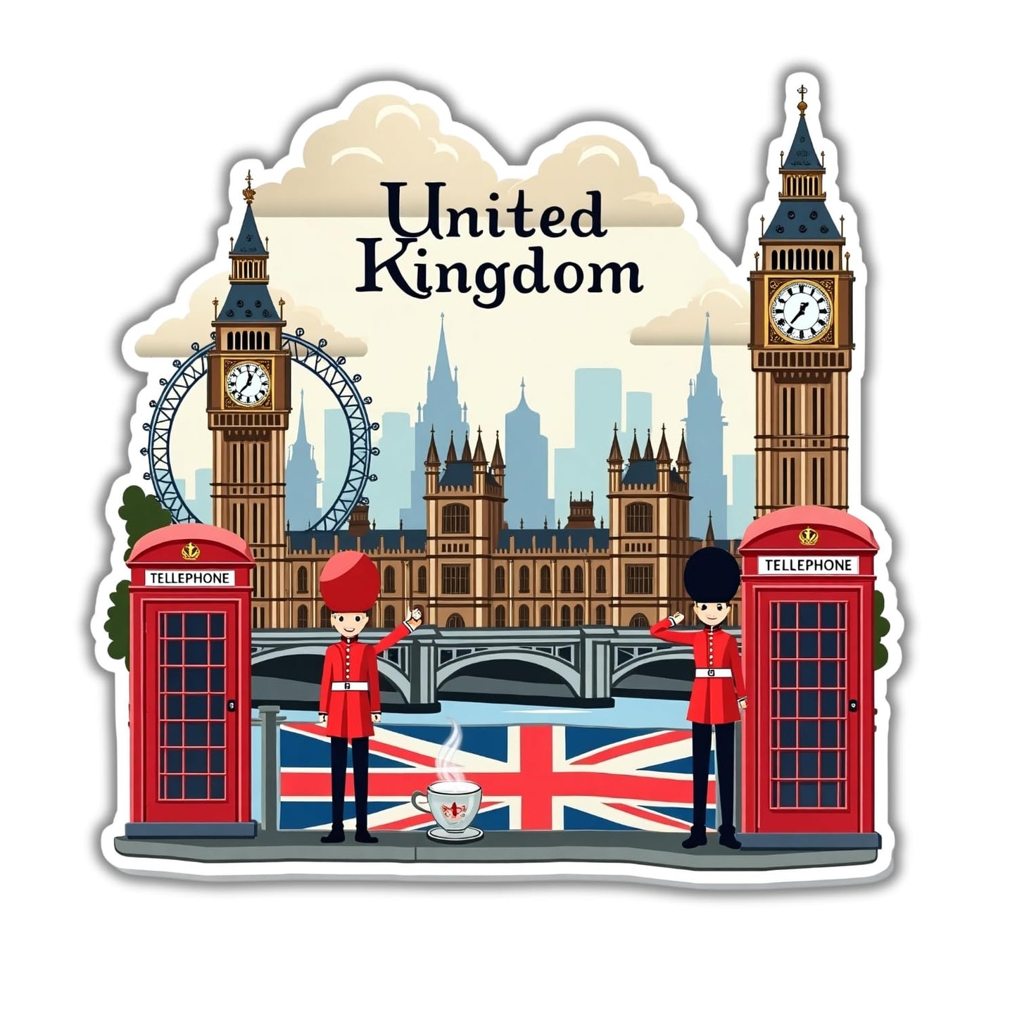 United Kingdom Country Theme Souvenir Wooden Refrigerator Stylish Fridge Magnet