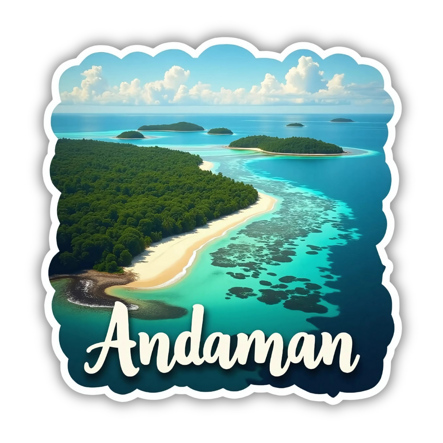Andaman Theme Souvenir Wooden Fridge Magnet for Refrigerator
