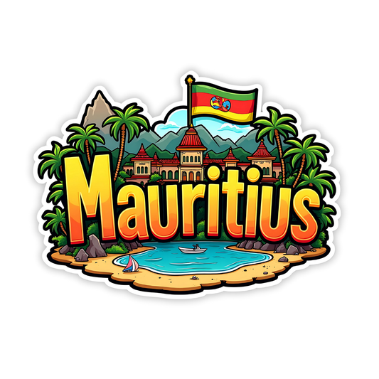 Mauritius Country Theme Souvenir Wooden Refrigerator Stylish Fridge Magnet