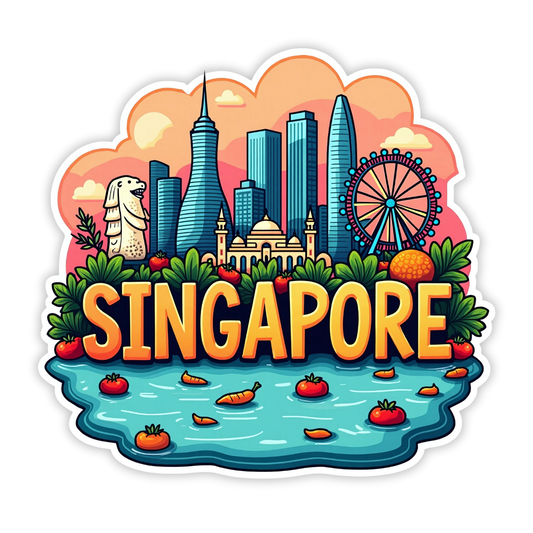 Singapore Country Theme Souvenir Wooden Refrigerator Stylish Fridge Magnet