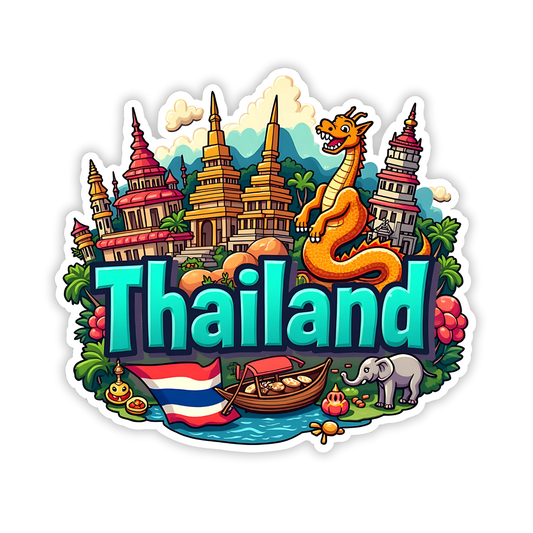 Thailand Country Theme Souvenir Wooden Refrigerator Stylish Fridge Magnet