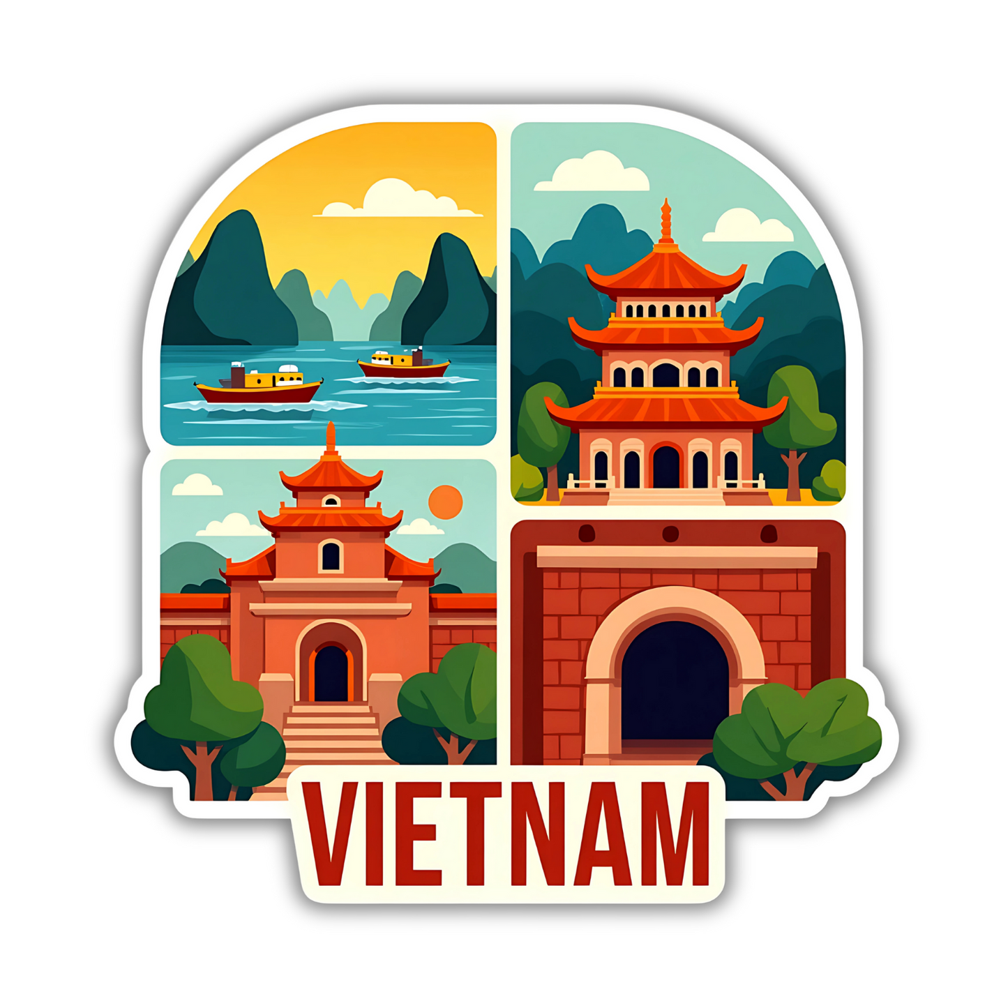 Vietnam Country Theme Souvenir Wooden Refrigerator Stylish Fridge Magnet