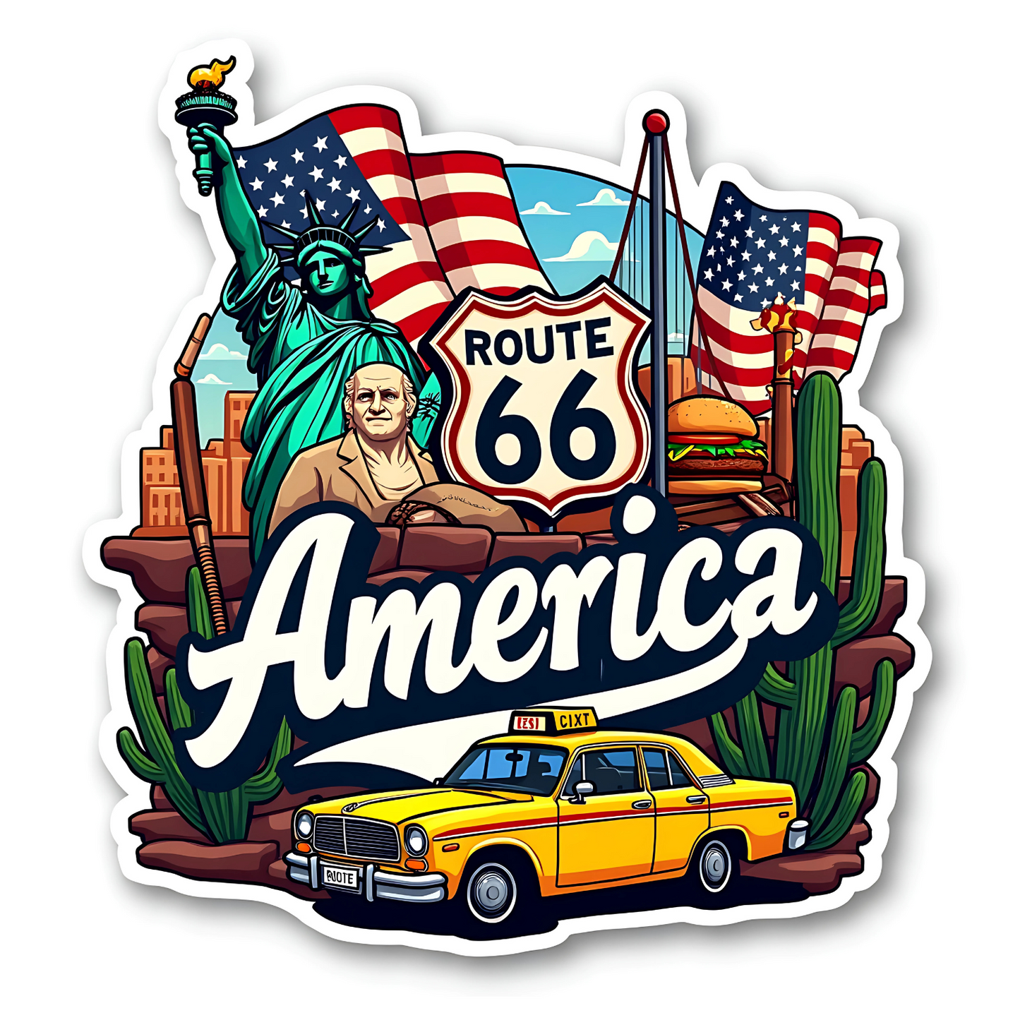 America Country Theme Wooden Refrigerator Stylish Fridge Magnet