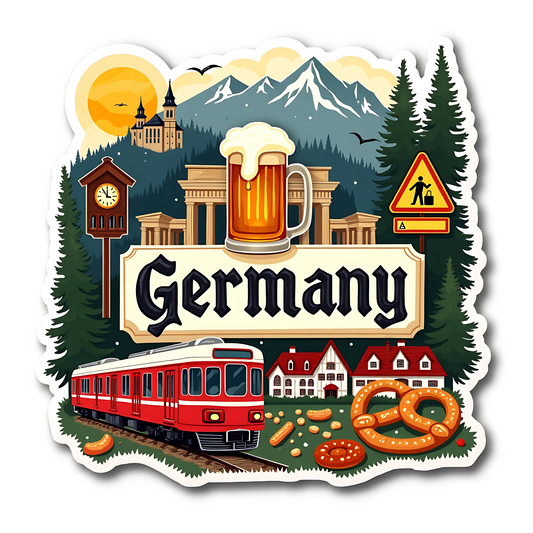 Germany Country Theme Souvenir Wooden Refrigerator Stylish Fridge Magnet