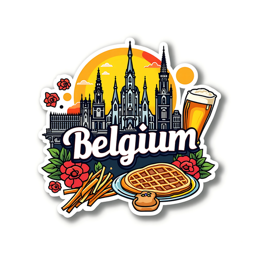 Belgium Country Theme Souvenir Wooden Refrigerator Stylish Fridge Magnet