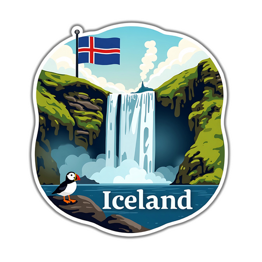Iceland Country Theme Souvenir Fridge Magnet – 3x3 Inch Stylish Refrigerator Magnet for Kitchen & Home Decor