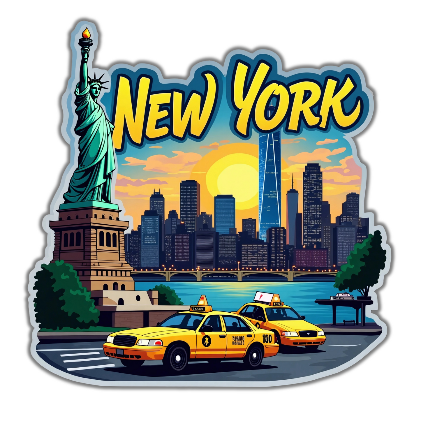 New York Theme Souvenir Wooden Fridge Magnet – 3x3 Inch Stylish Refrigerator Magnet