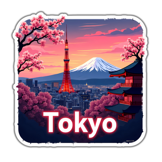 Tokyo Theme Souvenir Wooden Fridge Magnet – 3x3 Inch Stylish Refrigerator Magnet