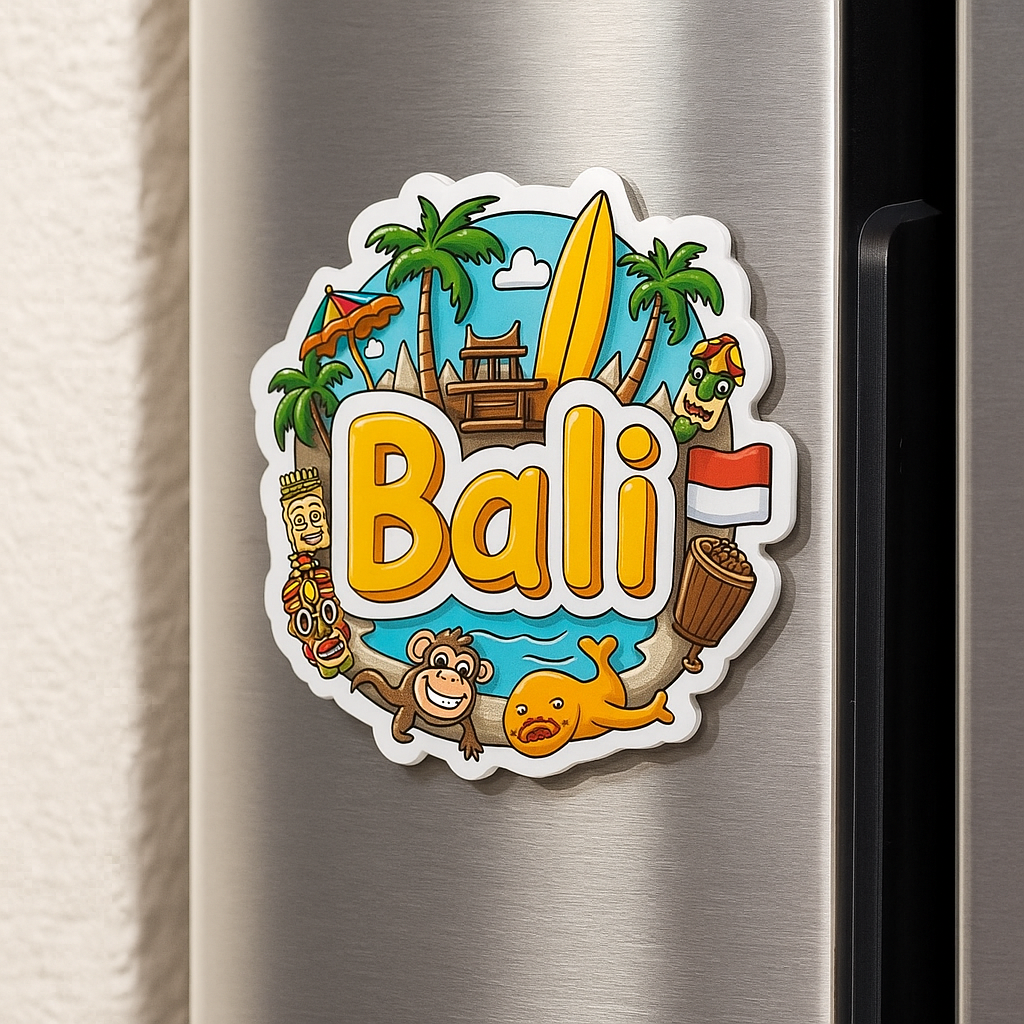 Bali Country Theme Souvenir Wooden Refrigerator Stylish Fridge Magnet