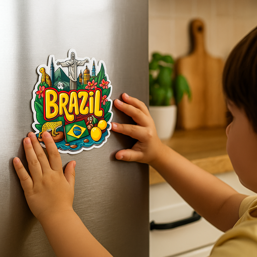 Brazil Country Theme Souvenir Wooden Refrigerator Stylish Fridge Magnet