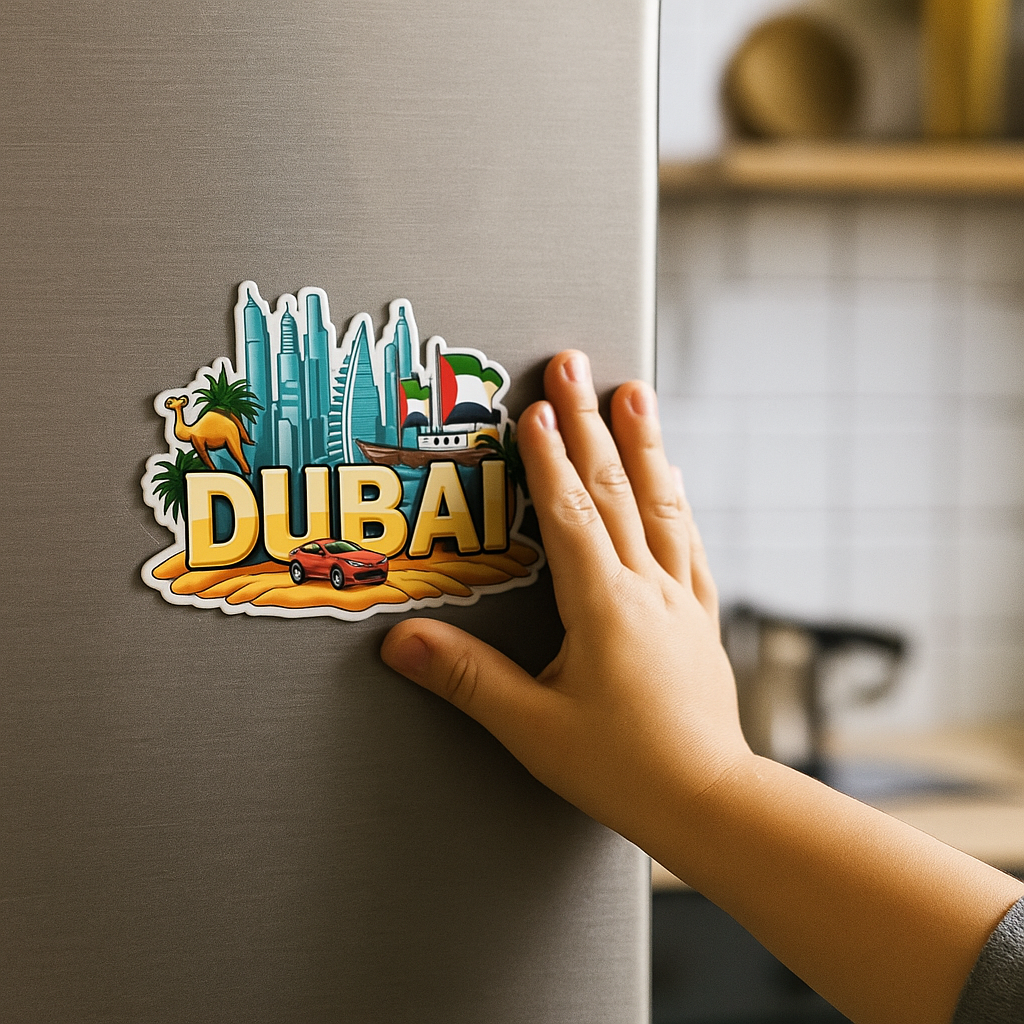 Dubai Country Theme Souvenir Wooden Refrigerator Stylish Fridge Magnet