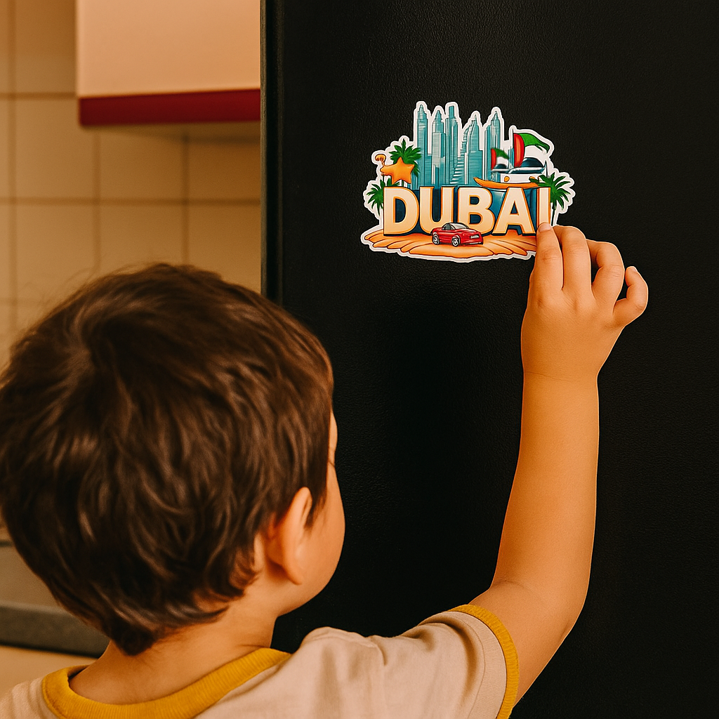 Dubai Country Theme Souvenir Wooden Refrigerator Stylish Fridge Magnet