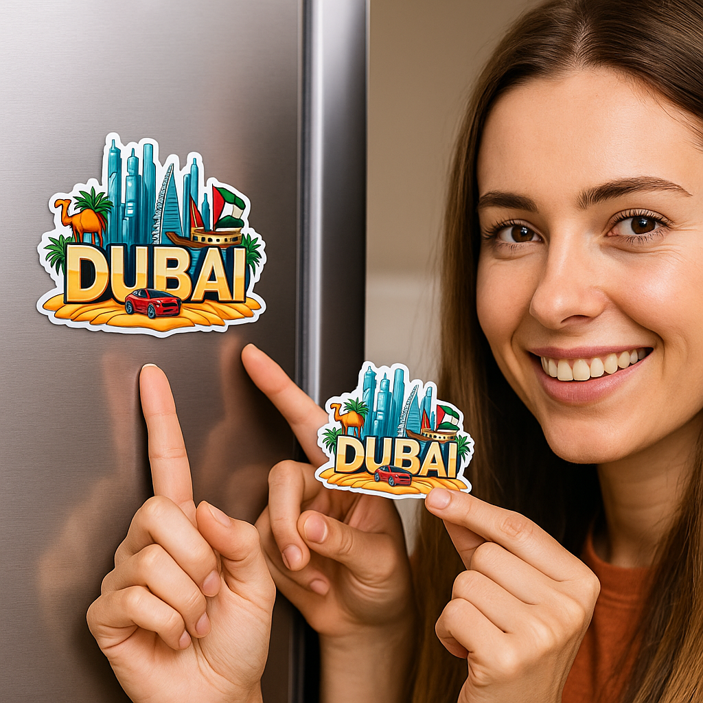 Dubai Country Theme Souvenir Wooden Refrigerator Stylish Fridge Magnet