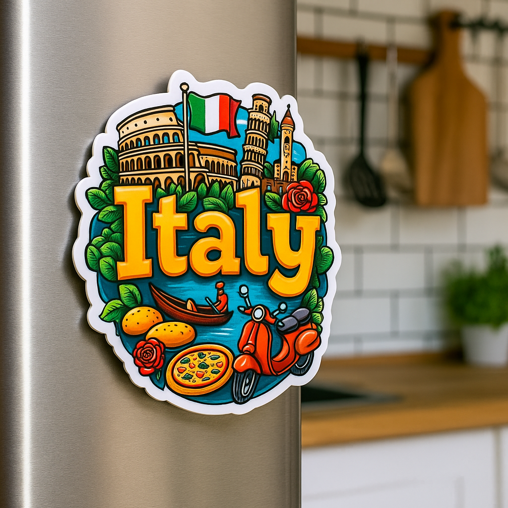 Italy Country Theme Souvenir Wooden Refrigerator Stylish Fridge Magnet