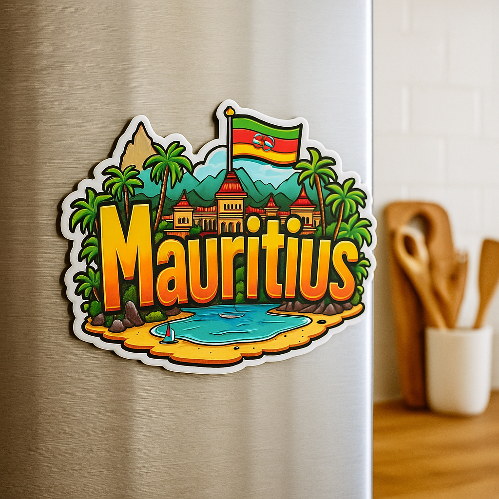 Mauritius Country Theme Souvenir Wooden Refrigerator Stylish Fridge Magnet