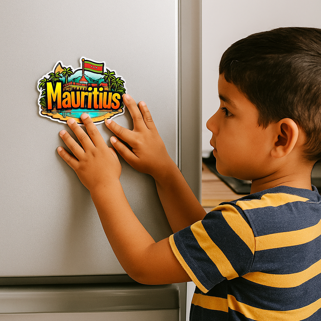 Mauritius Country Theme Souvenir Wooden Refrigerator Stylish Fridge Magnet