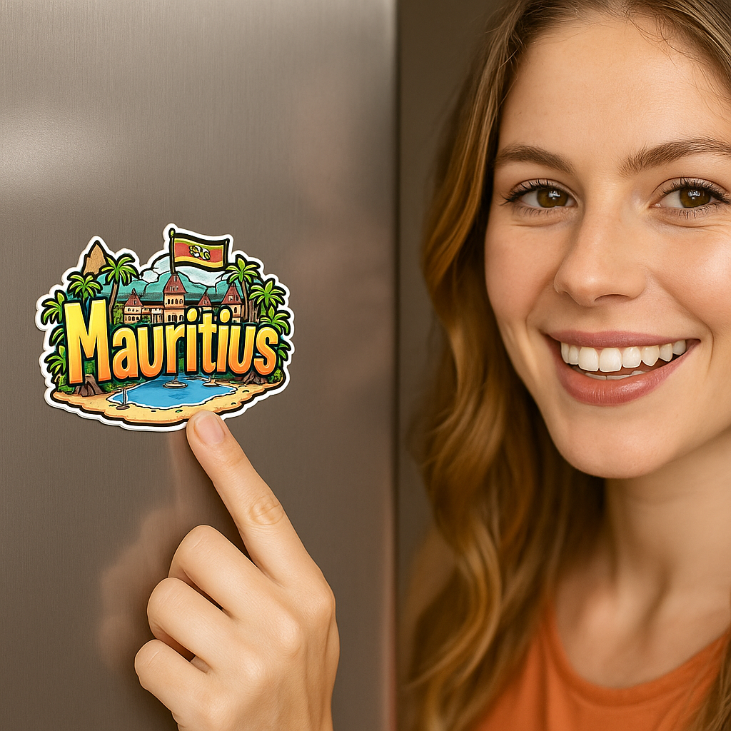 Mauritius Country Theme Souvenir Wooden Refrigerator Stylish Fridge Magnet