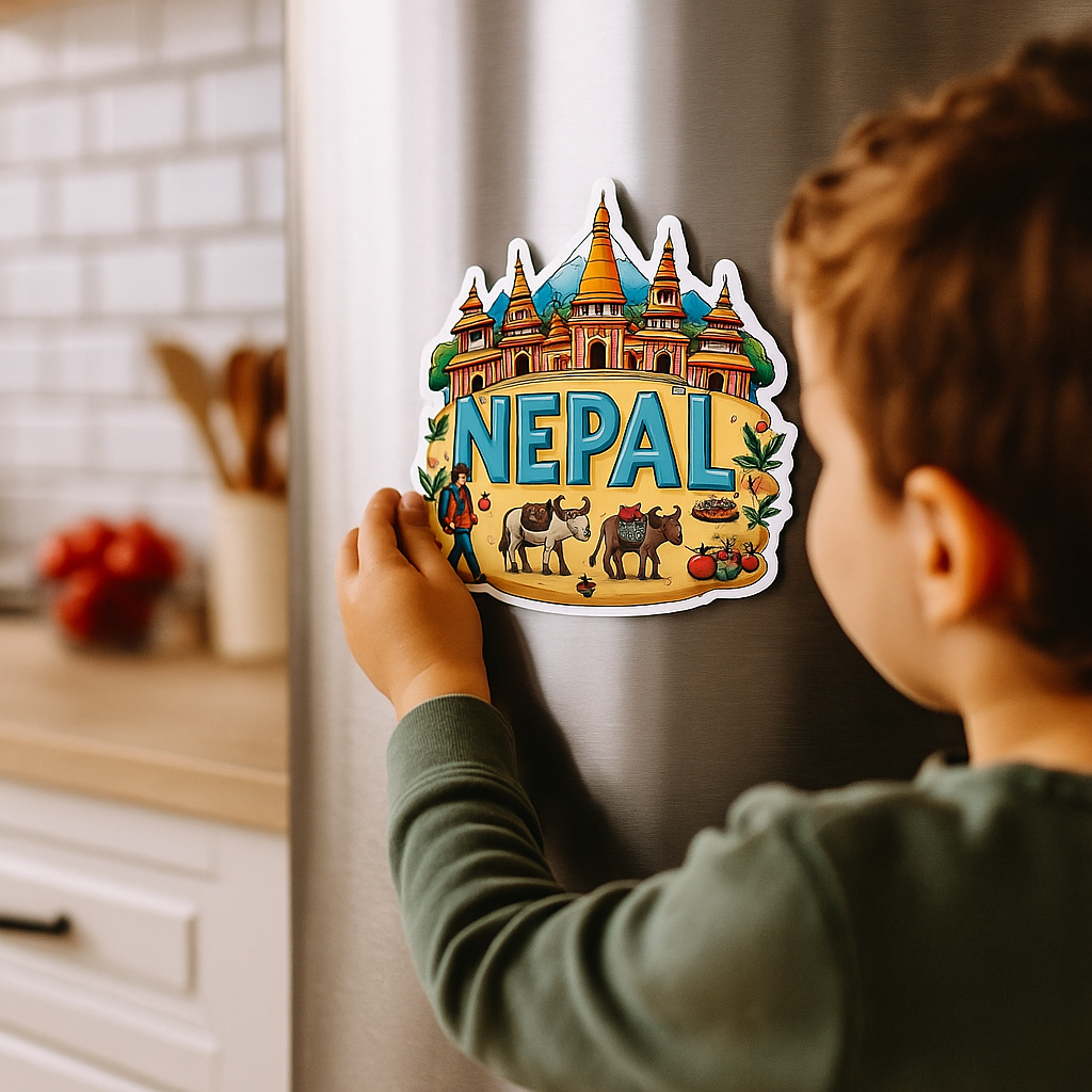 Nepal Country Theme Souvenir Wooden Refrigerator Stylish Fridge Magnet