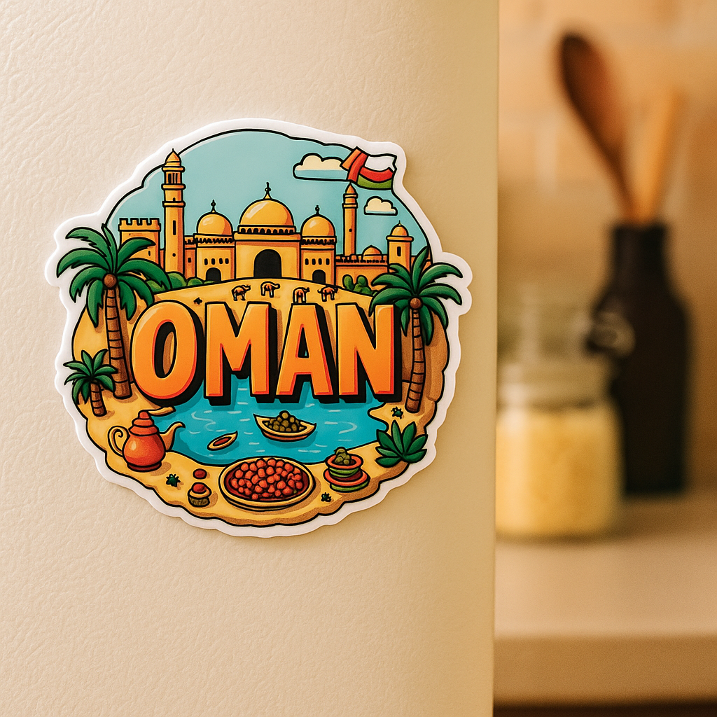 Oman Country Theme Souvenir Wooden Refrigerator Stylish Fridge Magnet