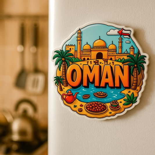 Oman Country Theme Souvenir Wooden Refrigerator Stylish Fridge Magnet