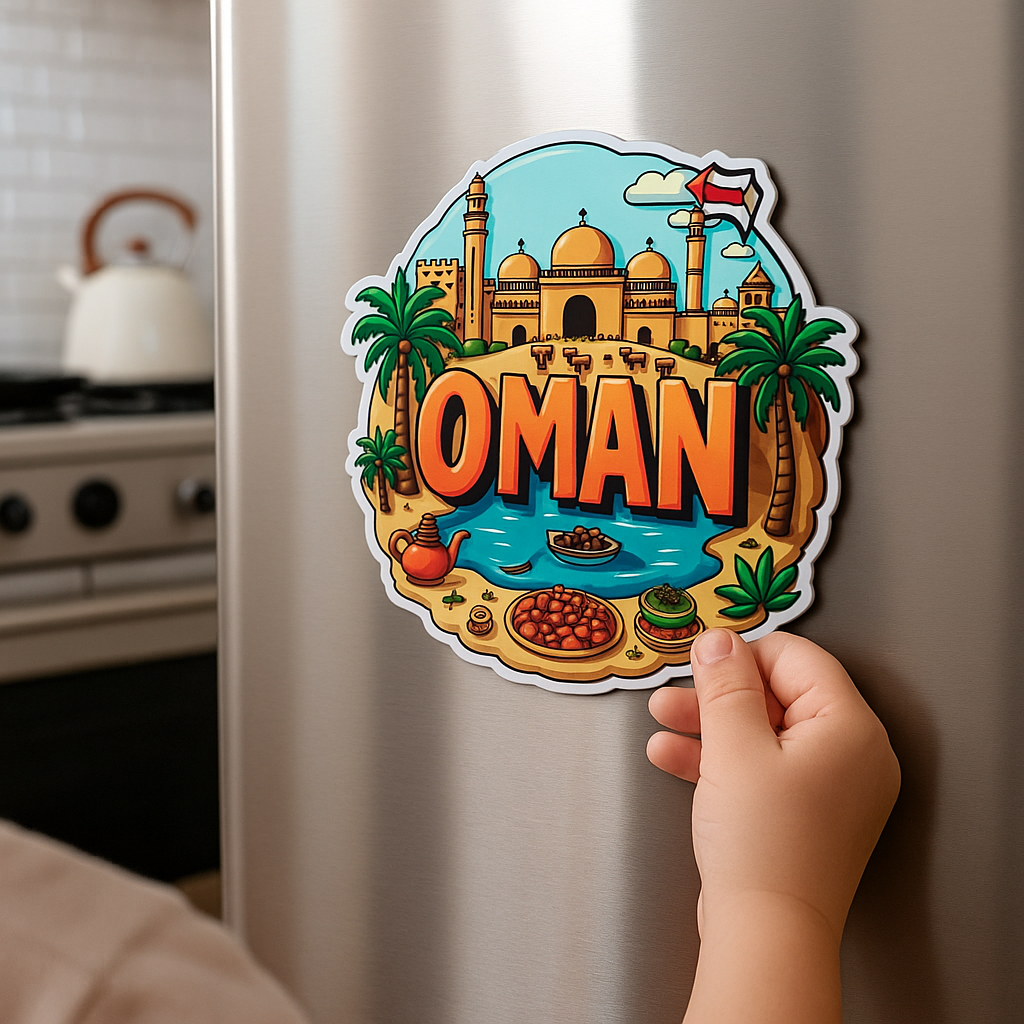Oman Country Theme Souvenir Wooden Refrigerator Stylish Fridge Magnet