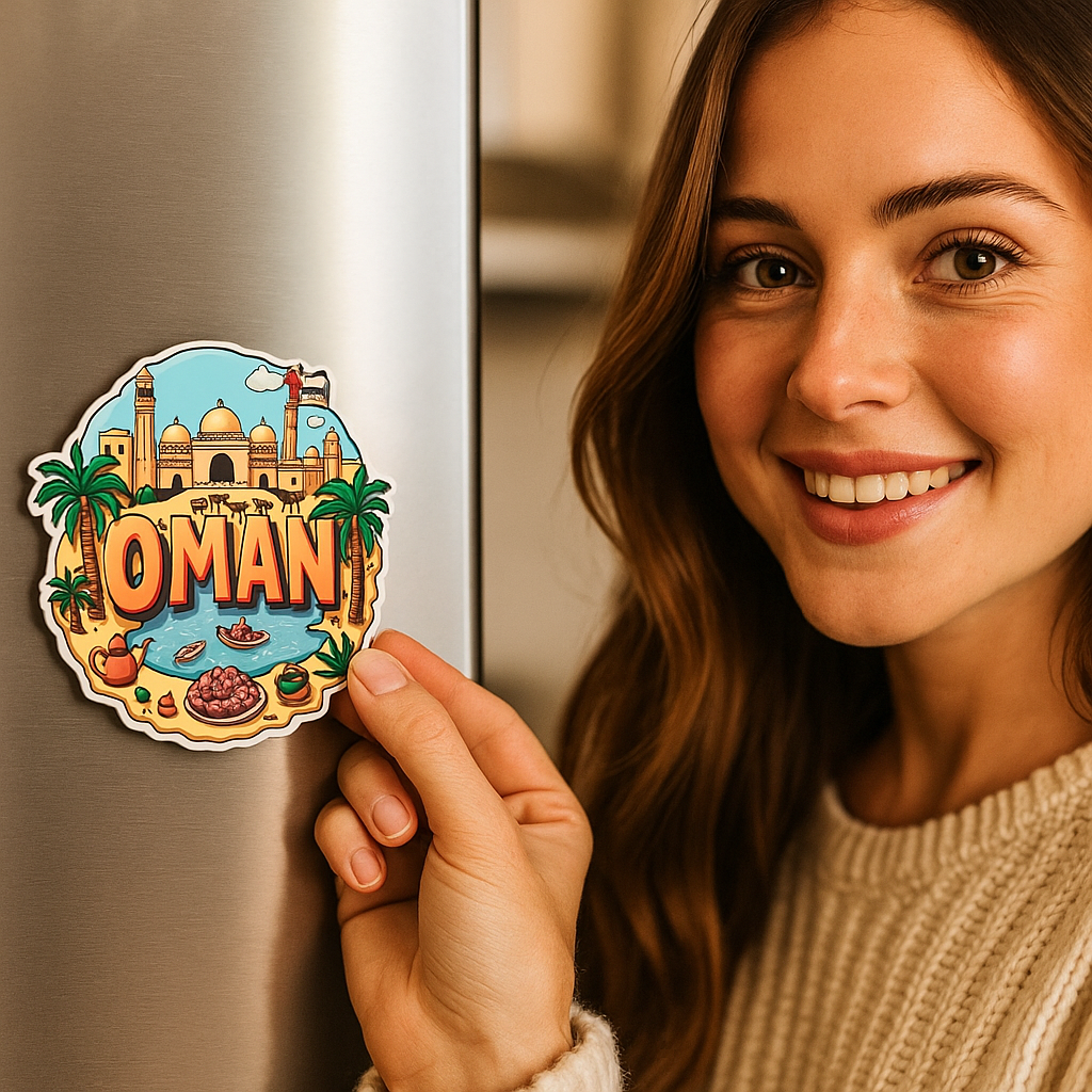 Oman Country Theme Souvenir Wooden Refrigerator Stylish Fridge Magnet