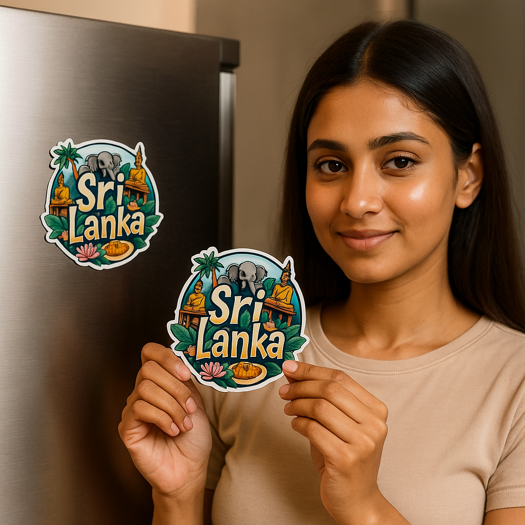 Sri Lanka Country Theme Souvenir Wooden Refrigerator Stylish Fridge Magnet