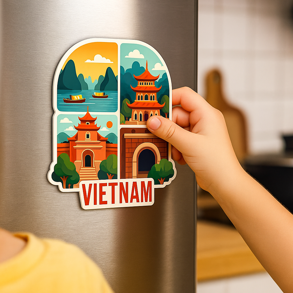 Vietnam Country Theme Souvenir Wooden Refrigerator Stylish Fridge Magnet