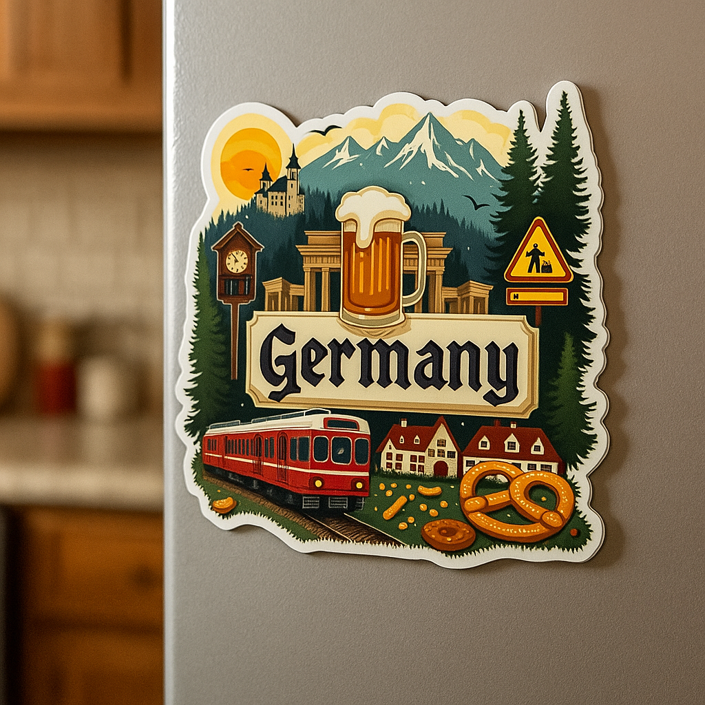 Germany Country Theme Souvenir Wooden Refrigerator Stylish Fridge Magnet