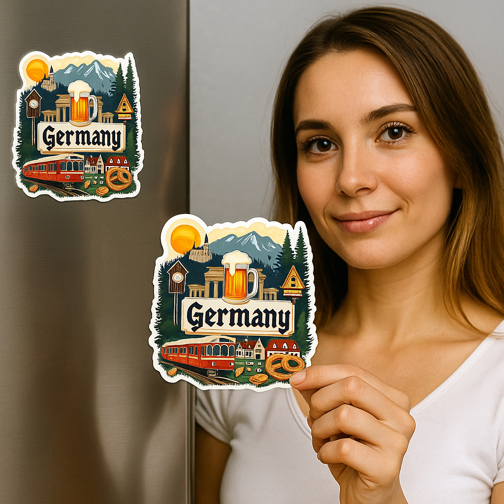 Germany Country Theme Souvenir Wooden Refrigerator Stylish Fridge Magnet