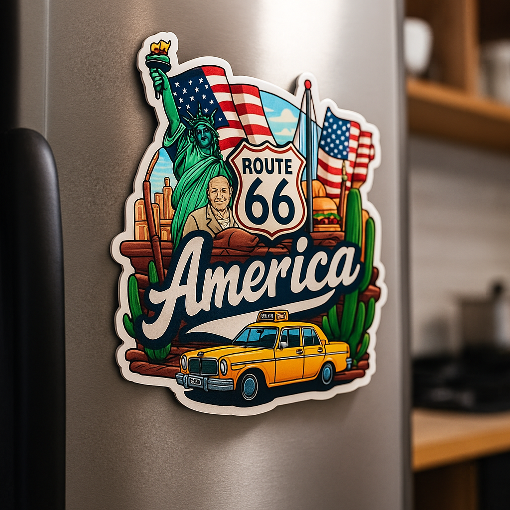 America Country Theme Wooden Refrigerator Stylish Fridge Magnet