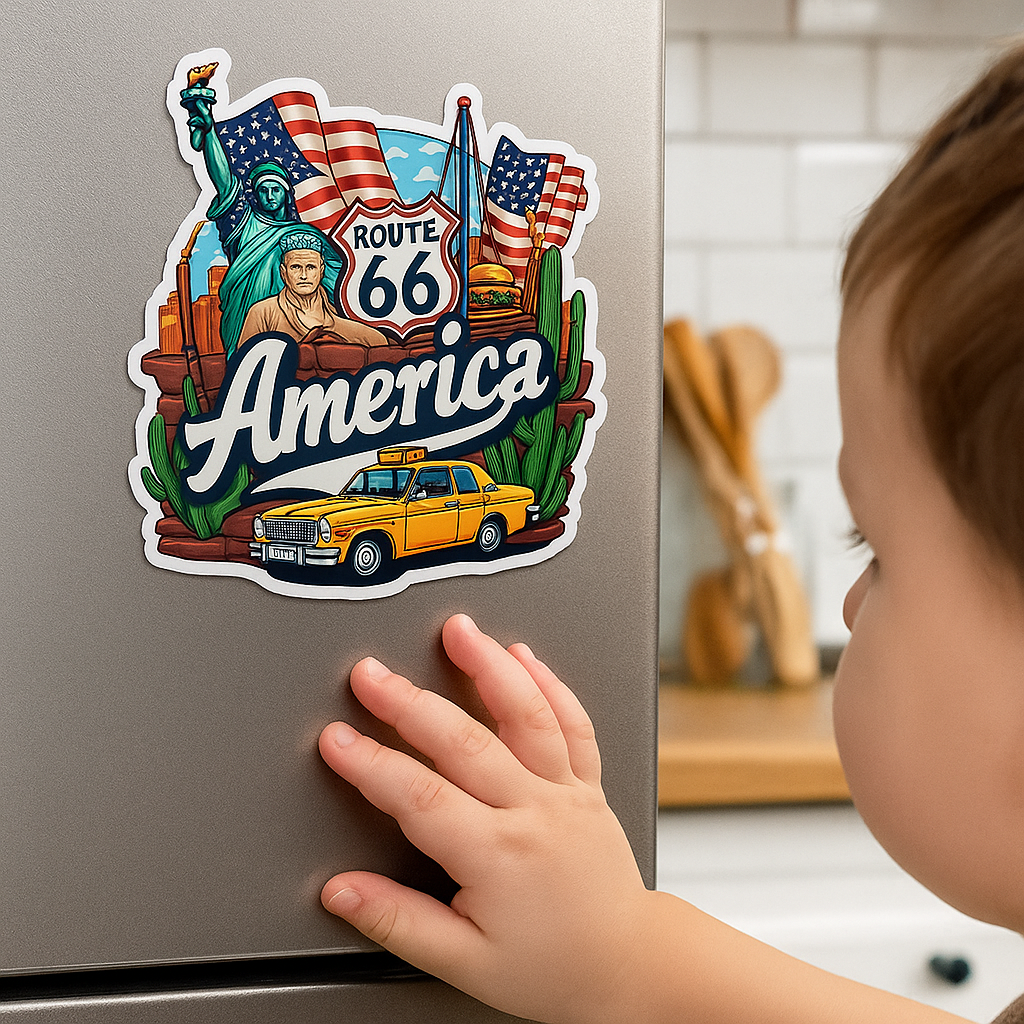 America Country Theme Wooden Refrigerator Stylish Fridge Magnet