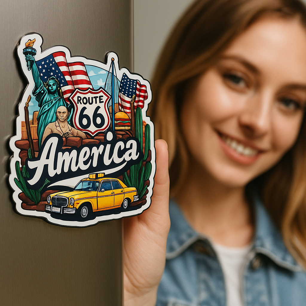 America Country Theme Wooden Refrigerator Stylish Fridge Magnet